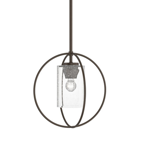 Hubbardton Forge Interlude Rhythm Mini Pendant in Bronze Finish Model: 187440-SKT-MULT-05-GG0160