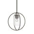 Hubbardton Forge Interlude Rhythm Mini Pendant in Bronze Finish Model: 187440-SKT-MULT-05-GG0160
