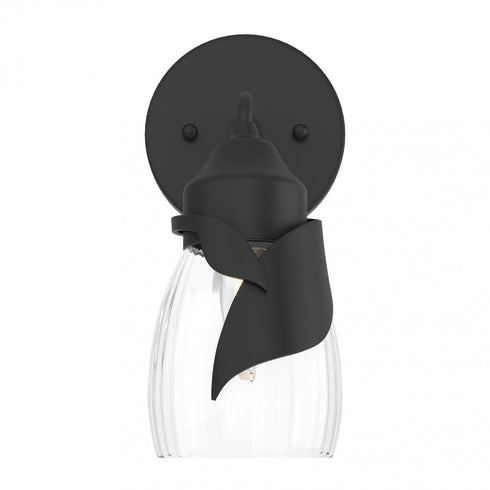 Hubbardton Forge Lapas 1 Light Bath Sconce in Black Finish Model: 201350-SKT-10-GG0330