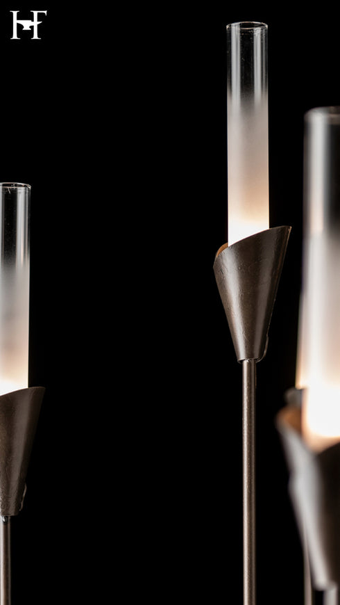 Hubbardton Forge Lilium 12 Light Chandelier in Dark Smoke Finish Model: 101706-SKT-07-WC0821