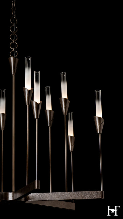 Hubbardton Forge Lilium 12 Light Chandelier in Dark Smoke Finish Model: 101706-SKT-07-WC0821