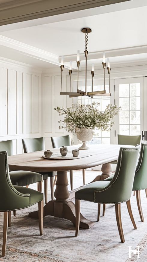 Hubbardton Forge Lilium 6 Light Chandelier in Modern Brass Finish Model: 101702-SKT-86-WC0821