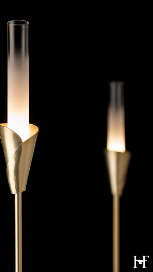 Hubbardton Forge Lilium 6 Light Chandelier in Modern Brass Finish Model: 101702-SKT-86-WC0821