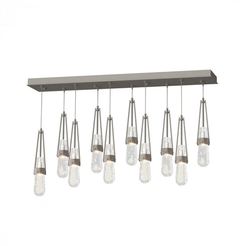 Hubbardton Forge Link 10 Light Blown Glass Rectangular Pendant Model: 131200-SKT-STND-85-YG0434