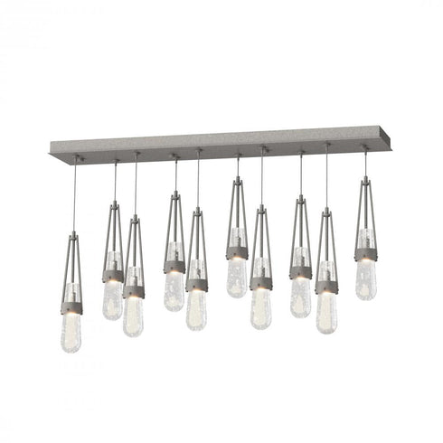 Hubbardton Forge Link 10 Light Blown Glass Rectangular Pendant Model: 131200-SKT-STND-85-YG0434