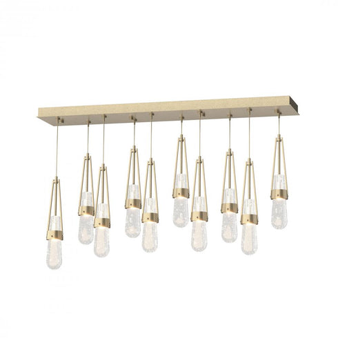 Hubbardton Forge Link 10 Light Blown Glass Rectangular Pendant Model: 131200-SKT-STND-85-YG0434