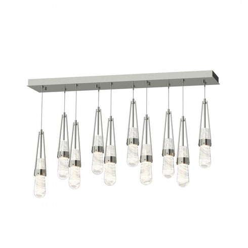 Hubbardton Forge Link 10 Light Blown Glass Rectangular Pendant Model: 131200-SKT-STND-85-YG0434