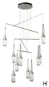 Hubbardton Forge Link 10 Light Clear Glass Mobile Pendant in Vintage Platinum Finish Model: 131149-SKT-STND-82-ZM0434