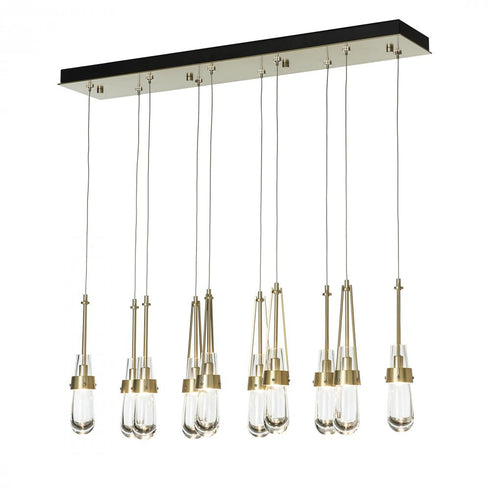 Hubbardton Forge Link 10 Light Clear Glass Rectangular Pendant Model: 131207-SKT-STND-14-ZM0434