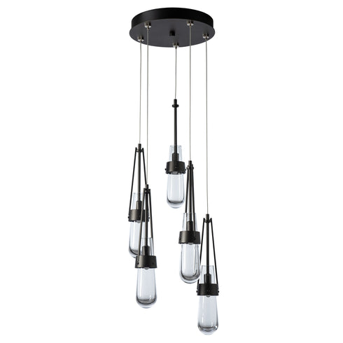 Hubbardton Forge Link 5 Light Clear Glass Pendant Model: 131127-SKT-STND-82-ZM0434