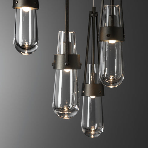 Hubbardton Forge Link 5 Light Clear Glass Pendant Model: 131127-SKT-STND-82-ZM0434