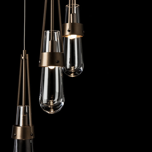 Hubbardton Forge Link 5 Light Clear Glass Pendant Model: 131127-SKT-STND-82-ZM0434