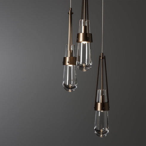 Hubbardton Forge Link 5 Light Clear Glass Pendant Model: 131127-SKT-STND-82-ZM0434