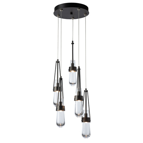 Hubbardton Forge Link 5 Light Clear Glass Pendant Model: 131127-SKT-STND-89-ZM0434