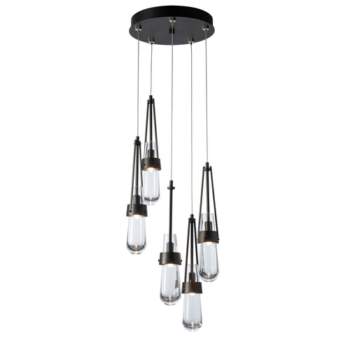 Hubbardton Forge Link 5 Light Clear Glass Pendant Model: 131127-SKT-STND-89-ZM0434