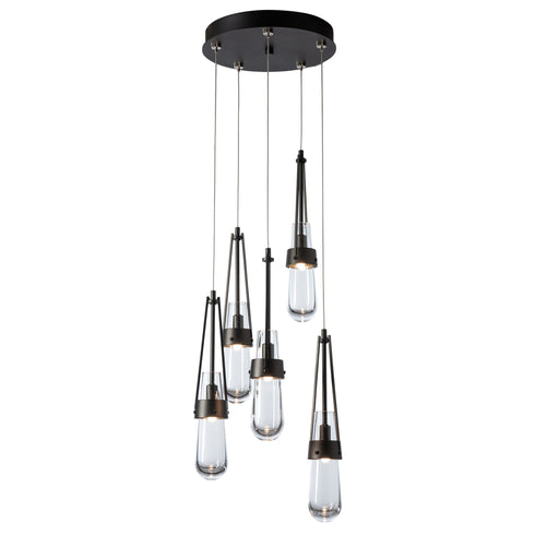 Hubbardton Forge Link 5 Light Clear Glass Pendant Model: 131127-SKT-STND-89-ZM0434
