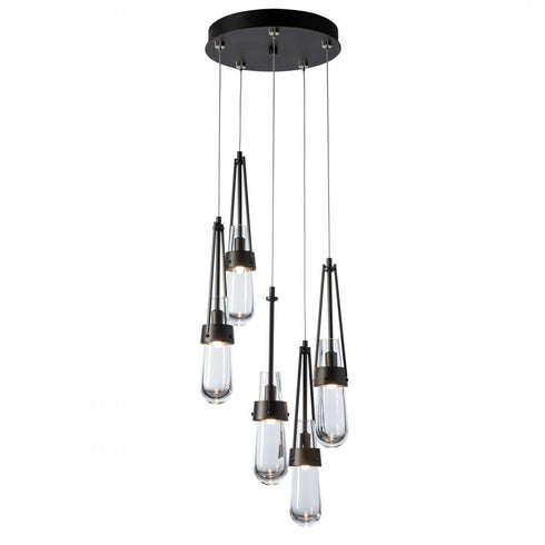 Hubbardton Forge Link 5 Light Clear Glass Pendant Model: 131127-SKT-STND-89-ZM0434