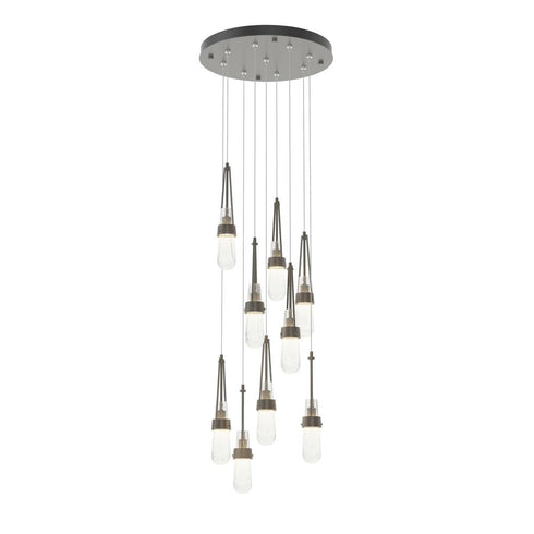 Hubbardton Forge Link 9 Light Blown Glass Round Pendant Model: 131100-SKT-STND-85-YG0434