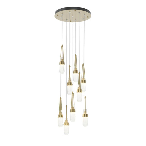 Hubbardton Forge Link 9 Light Blown Glass Round Pendant Model: 131100-SKT-STND-85-YG0434