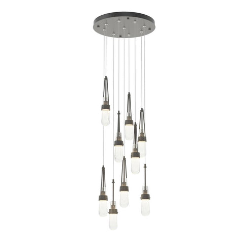 Hubbardton Forge Link 9 Light Blown Glass Round Pendant Model: 131100-SKT-STND-85-YG0434