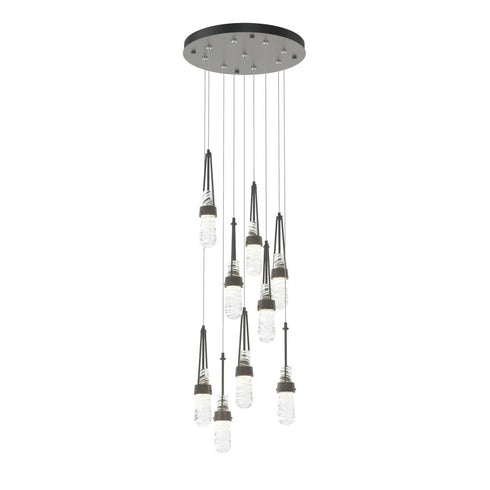 Hubbardton Forge Link 9 Light Blown Glass Round Pendant Model: 131100-SKT-STND-85-YG0434