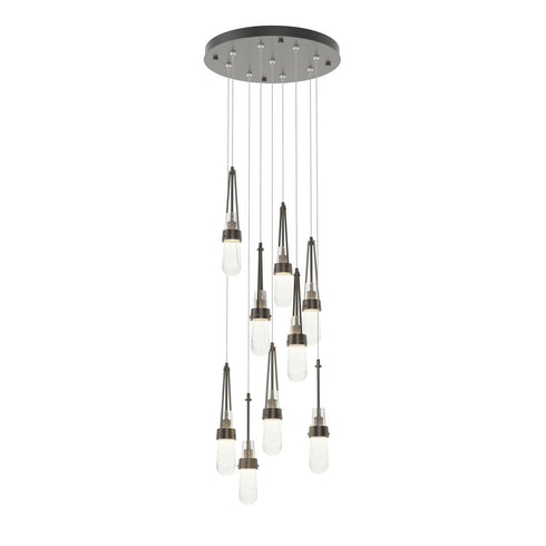 Hubbardton Forge Link 9 Light Blown Glass Round Pendant Model: 131100-SKT-STND-85-YG0434