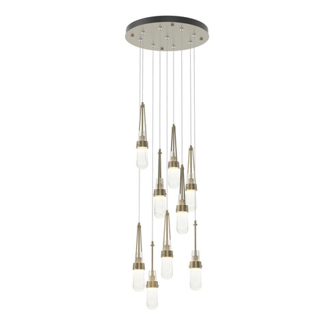 Hubbardton Forge Link 9 Light Blown Glass Round Pendant Model: 131100-SKT-STND-85-YG0434