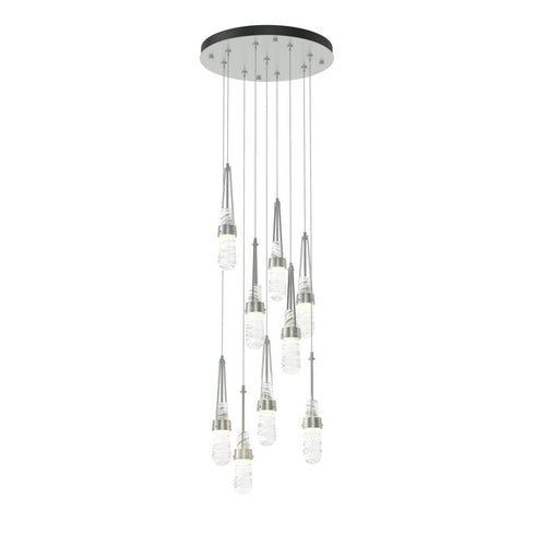 Hubbardton Forge Link 9 Light Blown Glass Round Pendant Model: 131100-SKT-STND-85-YG0434