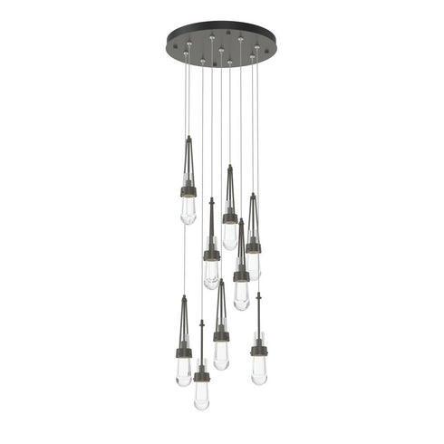Hubbardton Forge Link 9 Light Clear Glass Round Pendant Model: 131108-SKT-STND-85-ZM0434