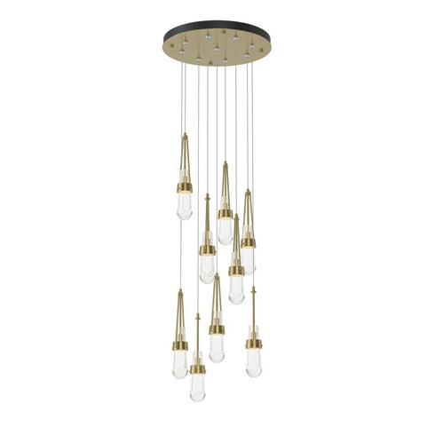 Hubbardton Forge Link 9 Light Clear Glass Round Pendant Model: 131108-SKT-STND-85-ZM0434