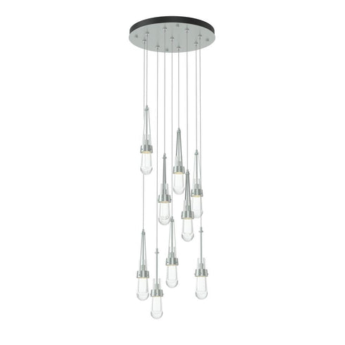Hubbardton Forge Link 9 Light Clear Glass Round Pendant Model: 131108-SKT-STND-85-ZM0434