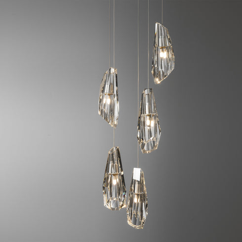 Hubbardton Forge Luma 5 Light Pendant Model: 131121-SKT-LONG-89-CR