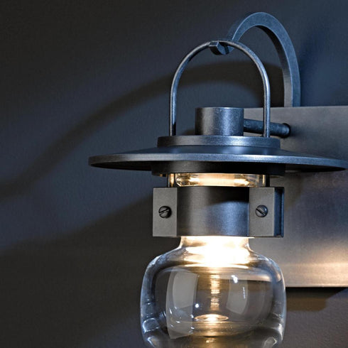 Hubbardton Forge Mason Small Outdoor Sconce in Coastal Oil Rubbed Bronze Finish Model: 303001-SKT-14-ZM0435