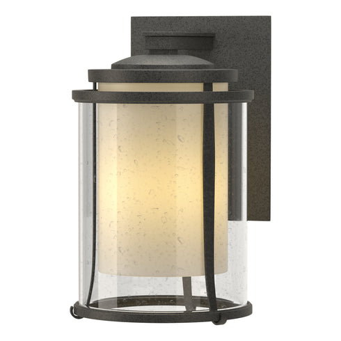 Hubbardton Forge Meridian Large Outdoor Sconce in Coastal Oil Rubbed Bronze Finish Model: 305615-SKT-14-ZS0283