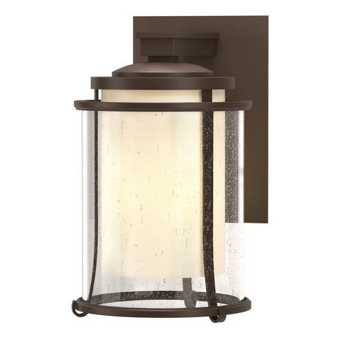 Hubbardton Forge Meridian Outdoor Sconce in Coastal Oil Rubbed Bronze Finish Model: 305610-SKT-14-ZS0297