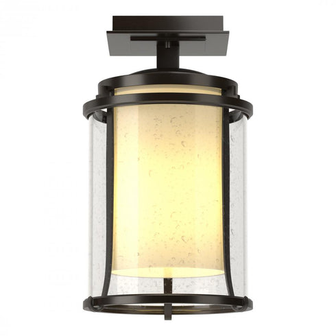 Hubbardton Forge Meridian Outdoor Semi Flush in Coastal Oil Rubbed Bronze Finish Model: 365605-SKT-14-ZS0297