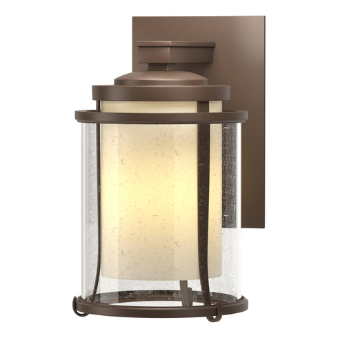 Hubbardton Forge Meridian Small Outdoor Sconce in Coastal Oil Rubbed Bronze Finish Model: 305605-SKT-14-ZS0296