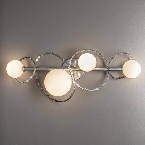 Hubbardton Forge Olympus 4 Light Bath Sconce in Black Finish Model: 201361-SKT-10-GG0712