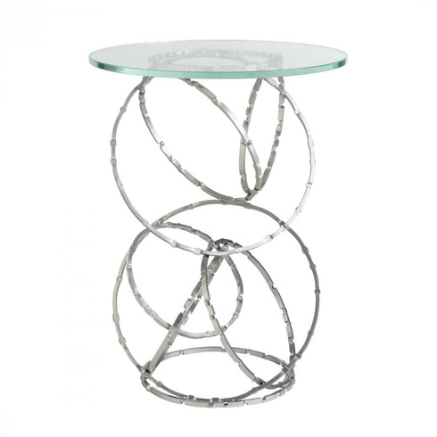 Hubbardton Forge Olympus Glass Top Accent Table in Sterling Finish Model: 750133-85-VA0715