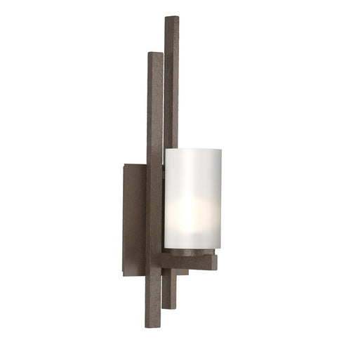 Hubbardton Forge Ondrian 1 Light Sconce in Bronze Finish Model: 206301-SKT-LFT-05-GG0168