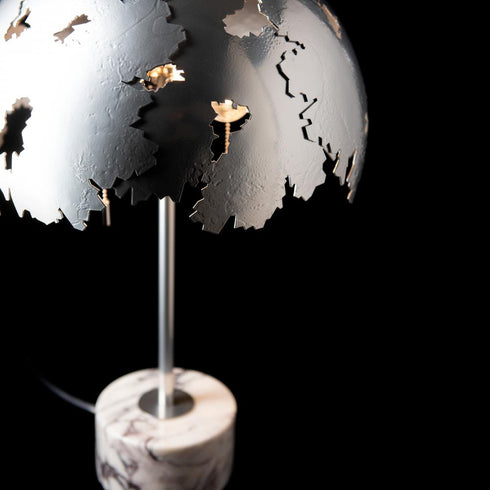 Hubbardton Forge Pangea Dome Table Lamp in Sterling Finish Model: 272103-SKT-85-ML