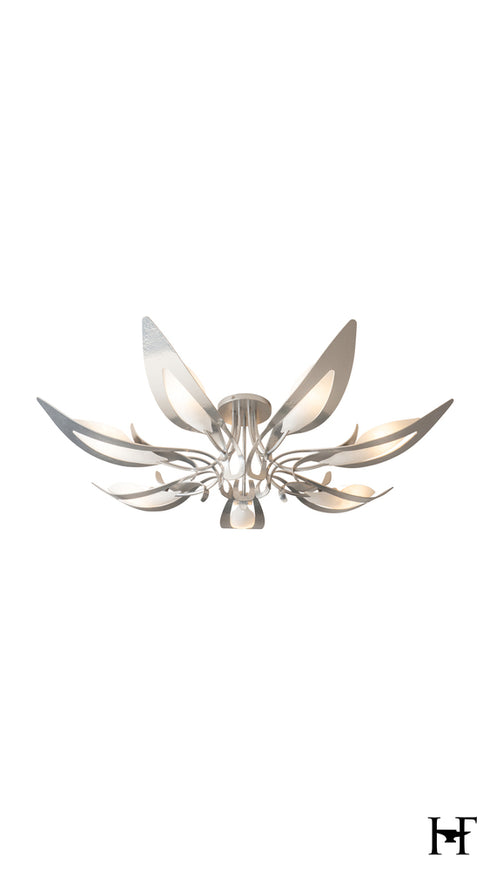 Hubbardton Forge Parasol 7 Light Semi Flush in Sterling Finish Model: 121320-SKT-85-BB0823