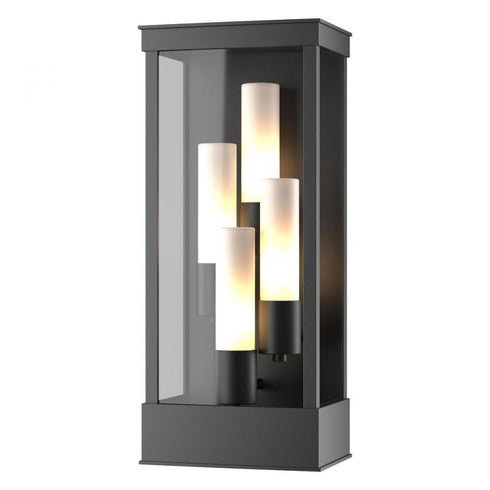 Hubbardton Forge Portico Large Outdoor Sconce in Coastal Oil Rubbed Bronze Finish Model: 304330-SKT-14-GG0392