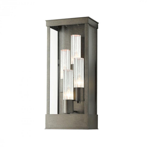 Hubbardton Forge Portico Large Outdoor Sconce in Coastal Oil Rubbed Bronze Finish Model: 304330-SKT-14-GG0392