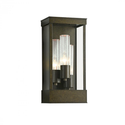 Hubbardton Forge Portico Outdoor Sconce in Coastal Oil Rubbed Bronze Finish Model: 304325-SKT-14-GG0392