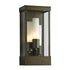 Hubbardton Forge Portico Outdoor Sconce in Coastal Oil Rubbed Bronze Finish Model: 304325-SKT-14-GG0392