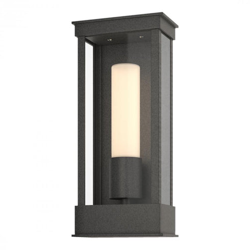 Hubbardton Forge Portico Small Outdoor Sconce in Coastal Oil Rubbed Bronze Finish Model: 304320-SKT-14-GG0392