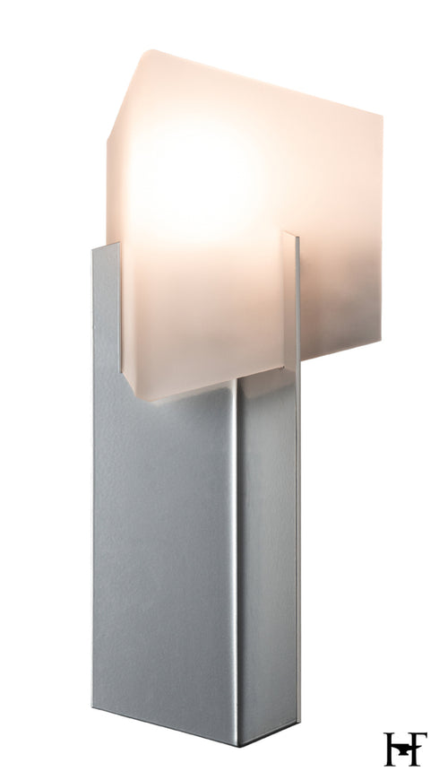 Hubbardton Forge Prisma 1 Light Bath Sconce in Sterling Finish Model: 201355-SKT-85