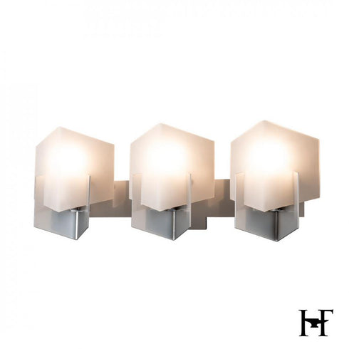 Hubbardton Forge Prisma 3 Light Bath Sconce in Sterling Finish Model: 201357-SKT-85-GG0816