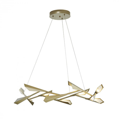 Hubbardton Forge Quill Large LED Pendant in Soft Gold Finish Model: 135005-LED-STND-84-84